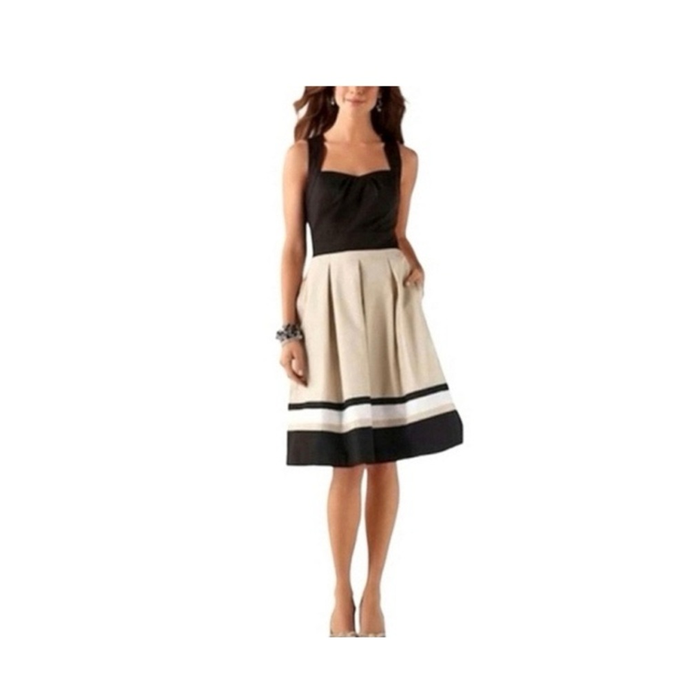 White House Black Market Colorblock Fit And Flare Dress NWT